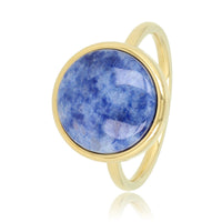 Gold ring - lapis lazuli gemstone - 14K gold plated
