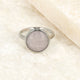 Silver ring - unique Rose Quartz gemstone - loving
