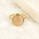 Golden Ring with Unique Rose Quartz Gemstone