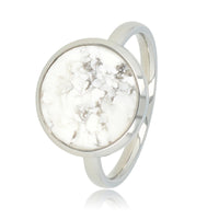 Zilveren ring met marblesteen - unieke kleurbanen