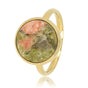 Gouden ring met Unakite - unieke edelsteen - innerlijke rust