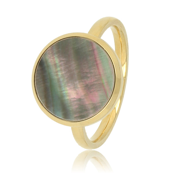Gouden ring - unieke zwarte parel - elegante uitstraling