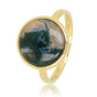 Moderne Gouden Ring met Donkergroene Moss Agate Edelsteen