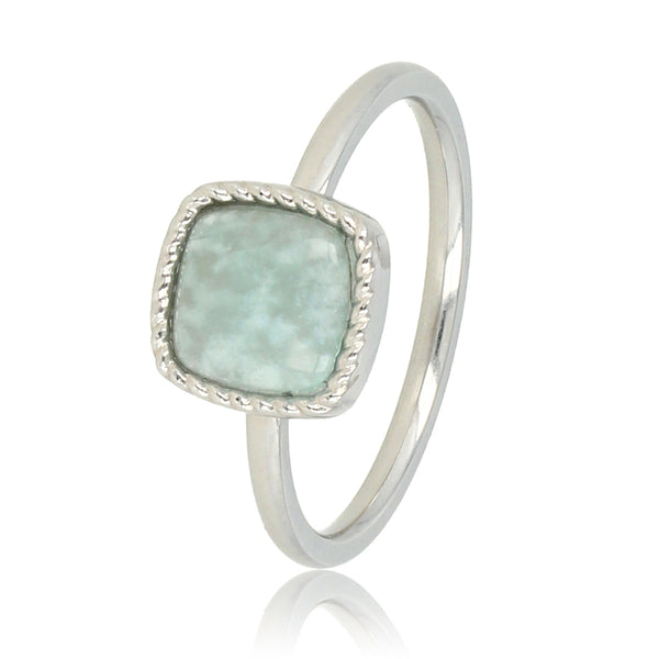 Zegelring met Blauwgroene Amazonite Edelsteen