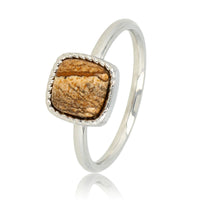 Small signet ring - Picture Jasper gemstone - Classic design