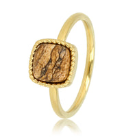 Goldener Siegelring - Picture Jasper Edelstein - Klassisches Design