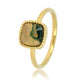 Gouden Zegelring met Donkergroene Moss Agate Edelsteen