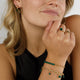 Gouden Schakelarmband met Moss Agate kralen