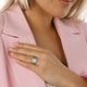 Zilveren ring - White Quartz edelsteen - hypoallergeen