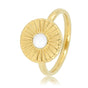 Gouden ring met zonnetje - White Aventurine edelsteen