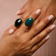 Golden statement ring - Onyx gemstone - Inner strength