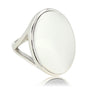 Silver statement ring - White Aventurine gemstone