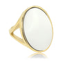 Golden statement ring - White Aventurine gemstone