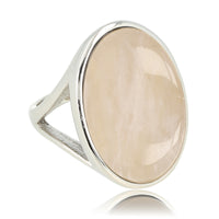Zilveren statement ring - Rose Quartz edelsteen