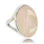 Silver statement ring - Rose Quartz gemstone