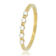 Minimalistische gouden ring - kleine witte parels