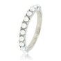 Silver stacking ring - small white pearls - elegance