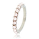 Silver stacking ring - Small pink pearls - Timeless elegance