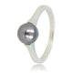 Silver ring - Large black pearl - Timeless beauty