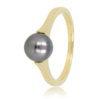 Silberner Ring - Große schwarze Perle - Zeitlose Schönheit