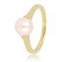 Goldener Ring - große rosa Perle - zeitlose Schönheit