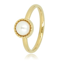 Gouden ring - witte parel - vintage rand