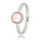 Silberner Ring - rosa Perle - gedrehter Rand - Vintage