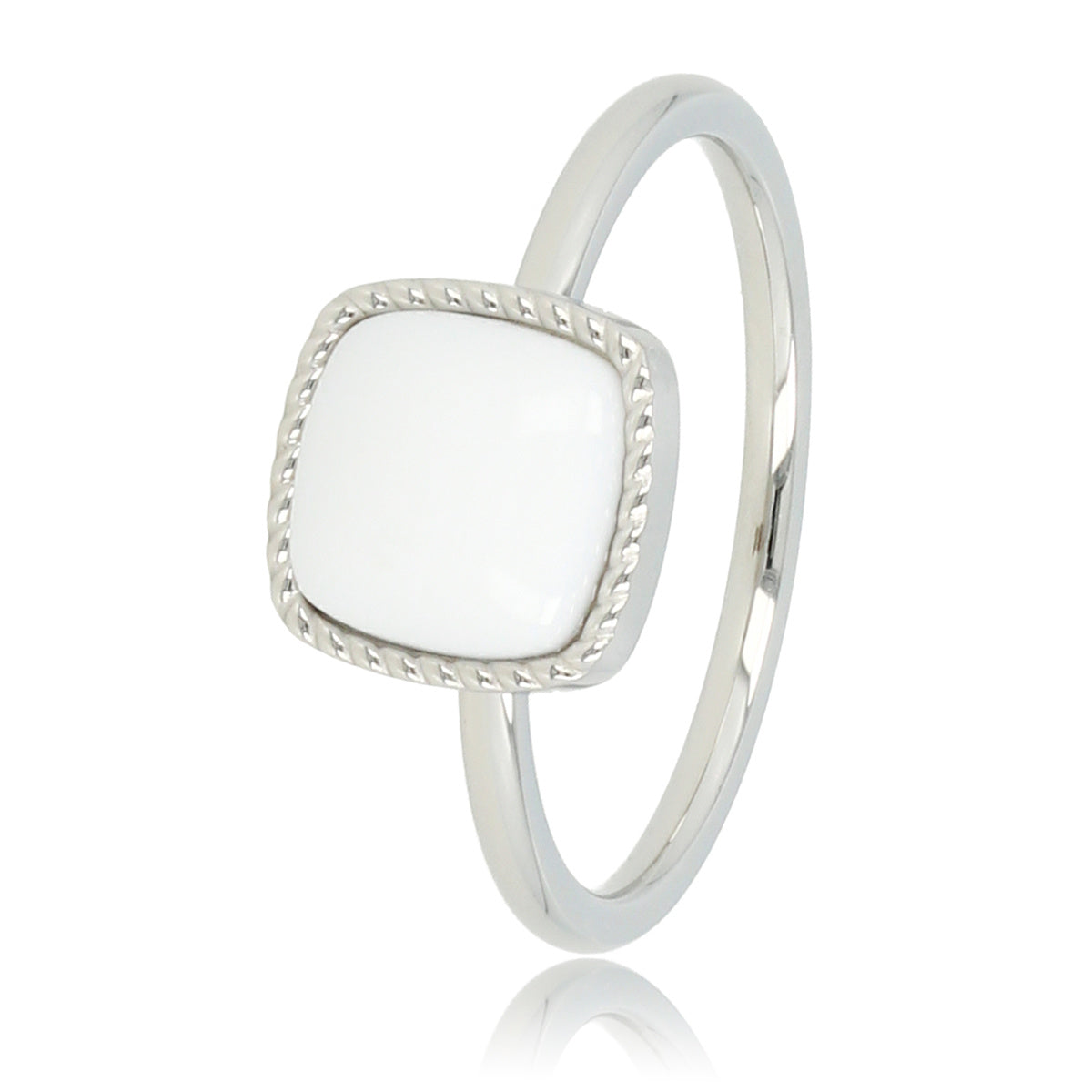 Zilveren zegelring - White Aventurine edelsteen - Chique look