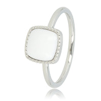 Zilveren zegelring - White Aventurine edelsteen - Chique look