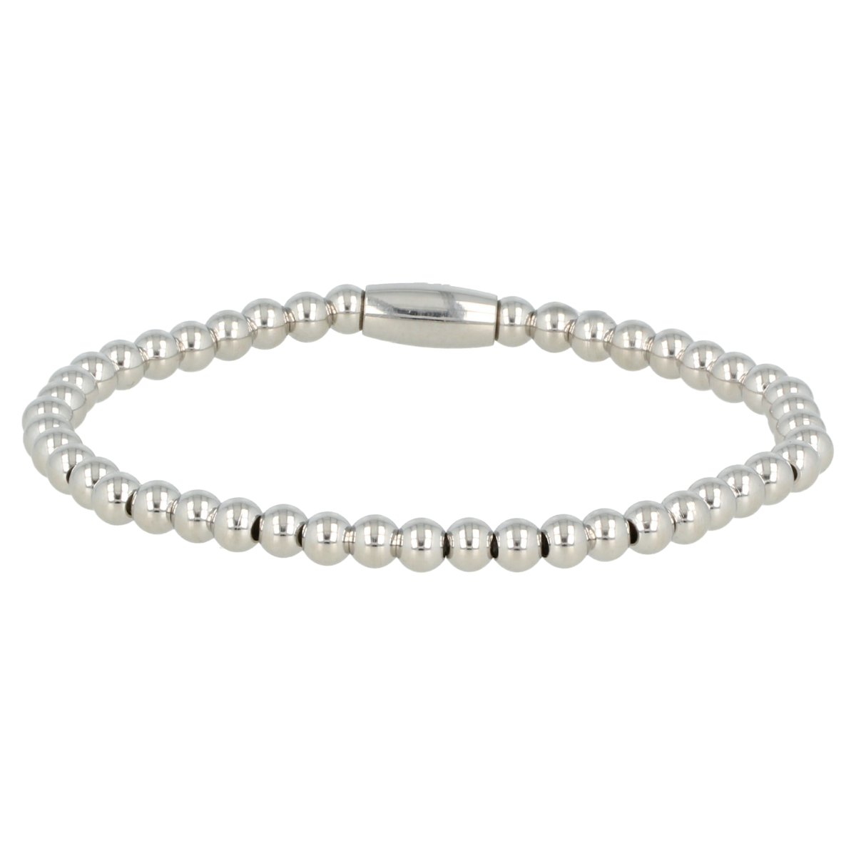 Silbernes Damenarmband mit 4mm Edelstahlperlen