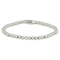 Silbernes Damenarmband mit 4mm Edelstahlperlen