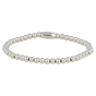 Silver women's bracelet with 4mm stainless steel beads