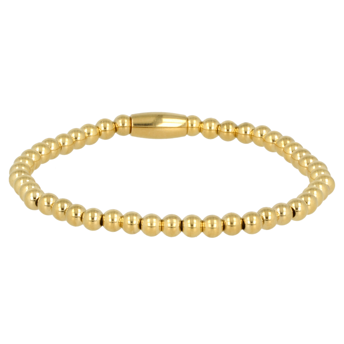 Golden women's bracelet with 4mm stainless steel beads