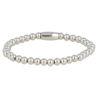 Silver women's bracelet with 5mm stainless steel beads