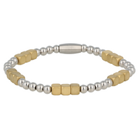 Elastic Bracelet XS Silver-Gold stainless steel