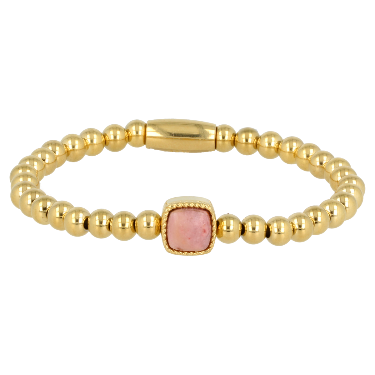 Gold bracelet with Rhodonite gemstone