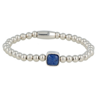 Elastic bracelet with blue aventurine gemstone