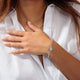 Elastic stainless steel ladies' bracelet with crystal charm