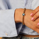 Elastic Silver Bracelet with Blue Crystal Charm