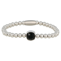 Silver Ladies' Bracelet with Black Crystal Charm