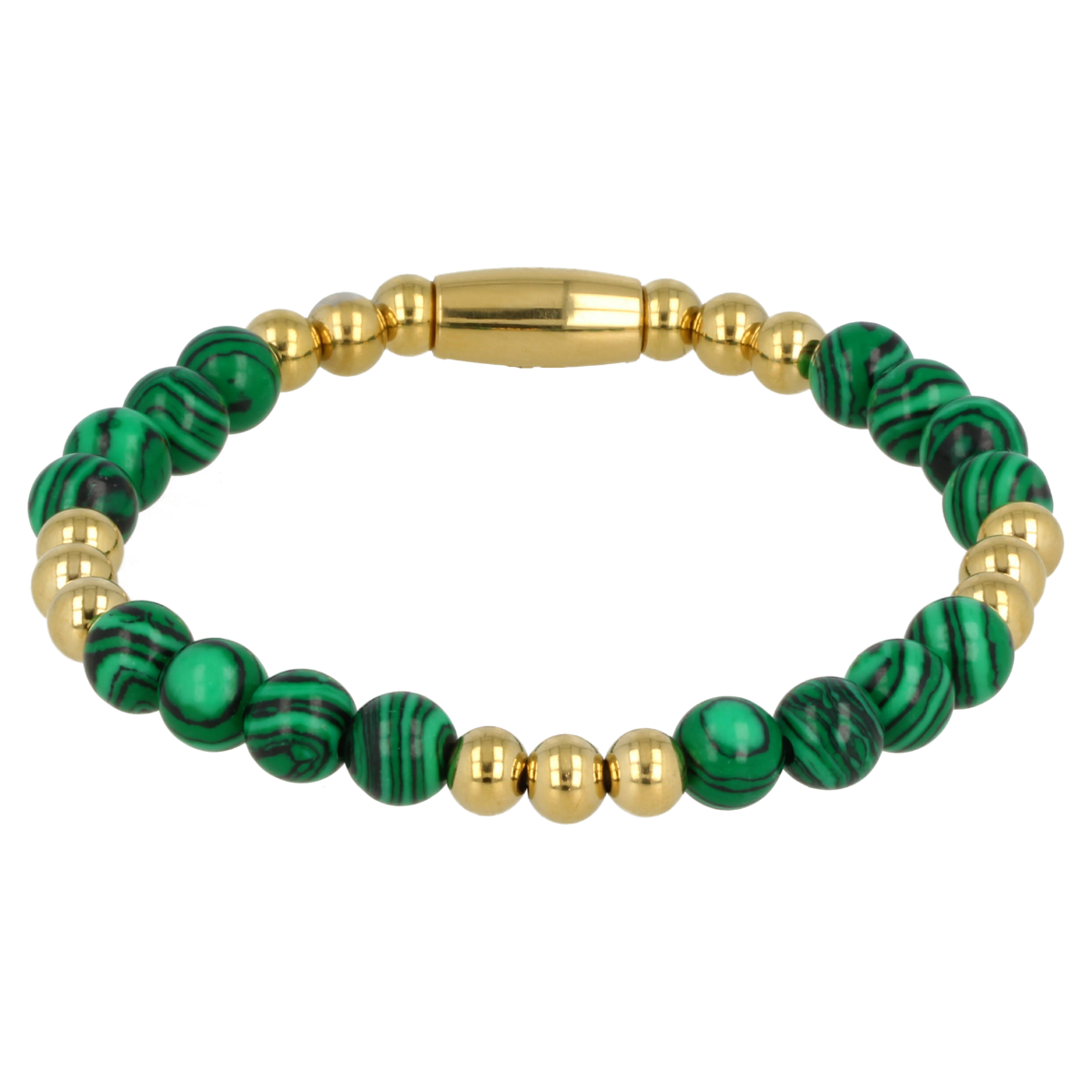 Golden Malachite Bracelet Elastic Women's