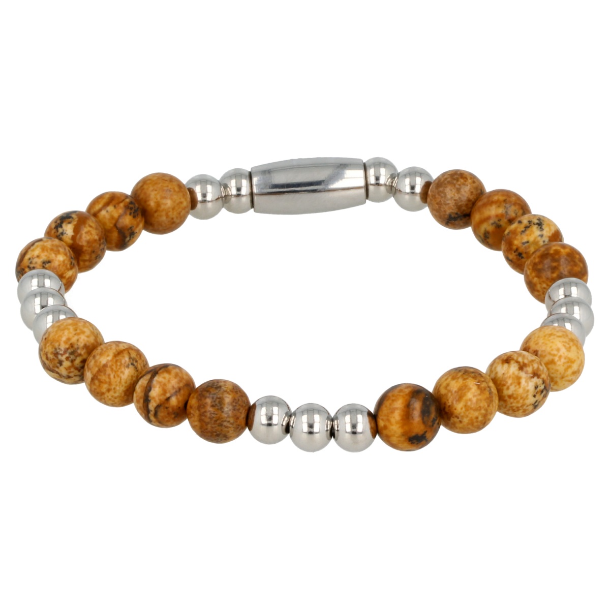 Elastische Damesarmband Picture Jasper Edelsteen