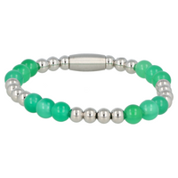 Elastische Damesarmband Green Agate Edelsteen