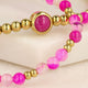 Gouden Armband met Rose Stripe Agate Edelsteen