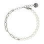 Zilveren Schakelarmband met Parelmoer Edelstenen