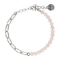 Zilveren Schakelarmband met Rose Quartz Edelstenen