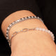 Silver Bracelet with Pink Glass Stones - Elegant Accessory