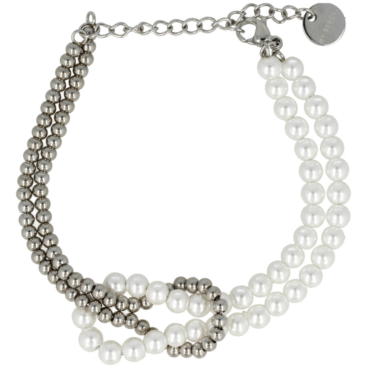 Silver Bracelet with White Pearls - Elegant Design