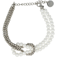 Silver Bracelet with White Pearls - Elegant Design