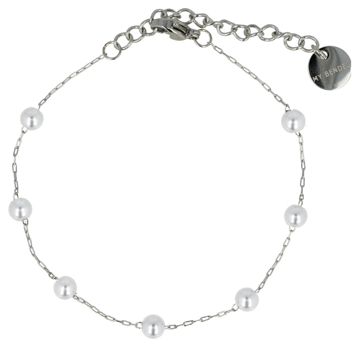 Silver Bracelet with White Pearls - Elegant Design